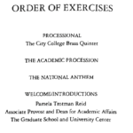 Order of Exercises page from the 1997 commencement booklet