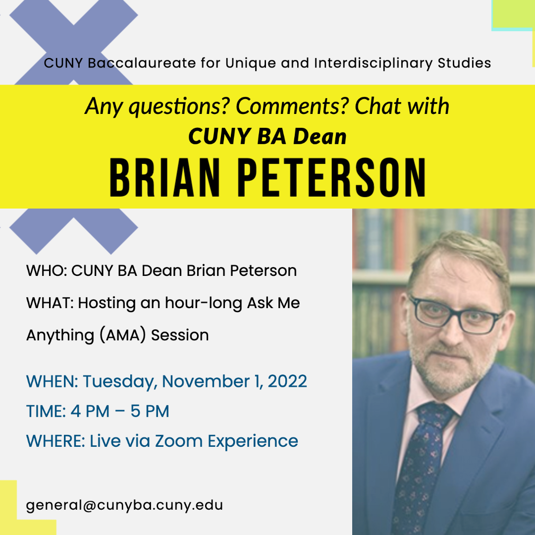 ask me anything flyer CUNY BA brian peterson