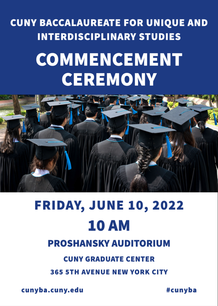 Image of Graduates walking with caption Save the date Commencement Ceremony Friday June 10, 2022 10 AM