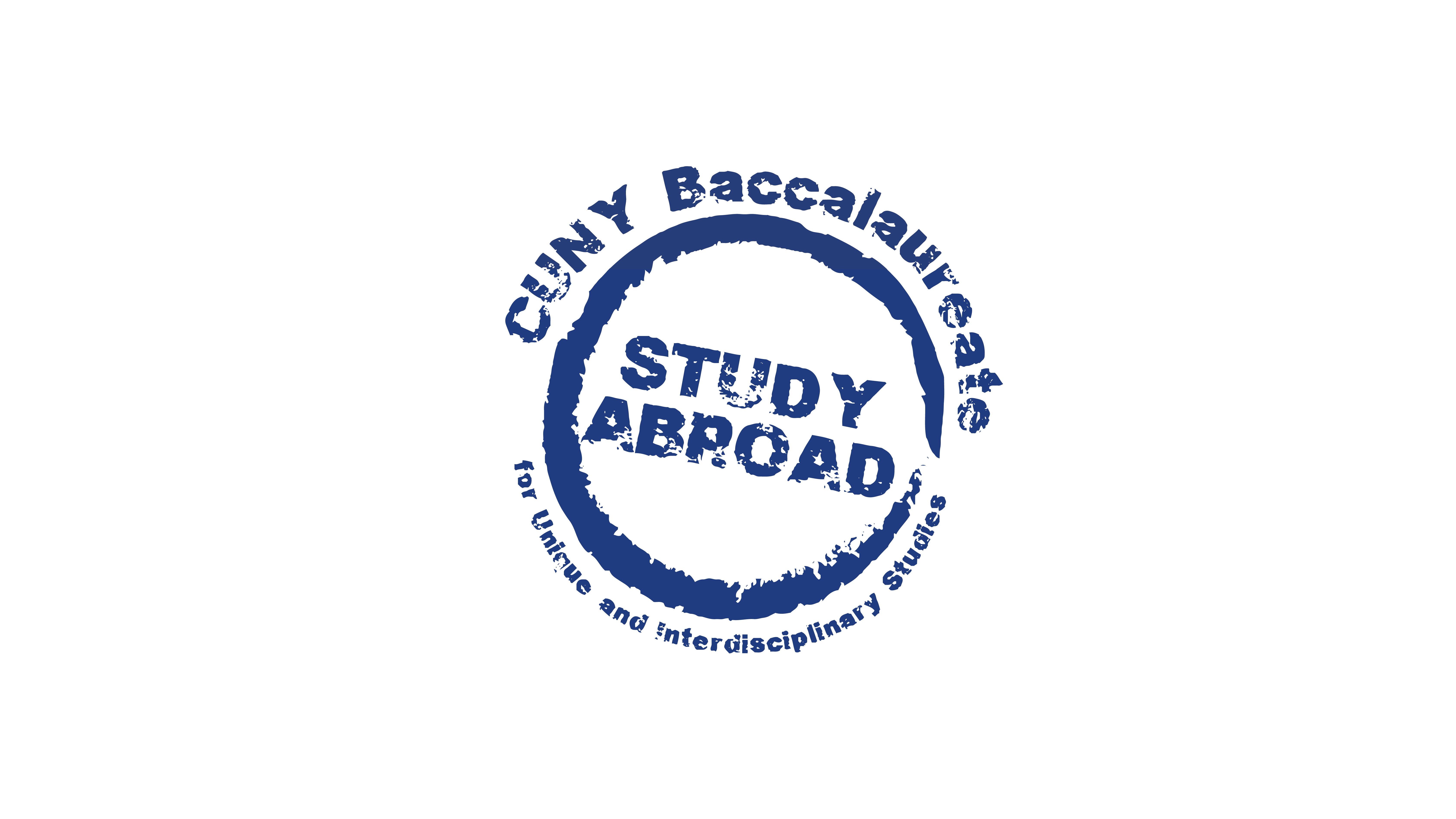 passport style stamp that reads CUNY Baccalaureate for Unique and Interdisciplinary Studies STUDY ABROAD
