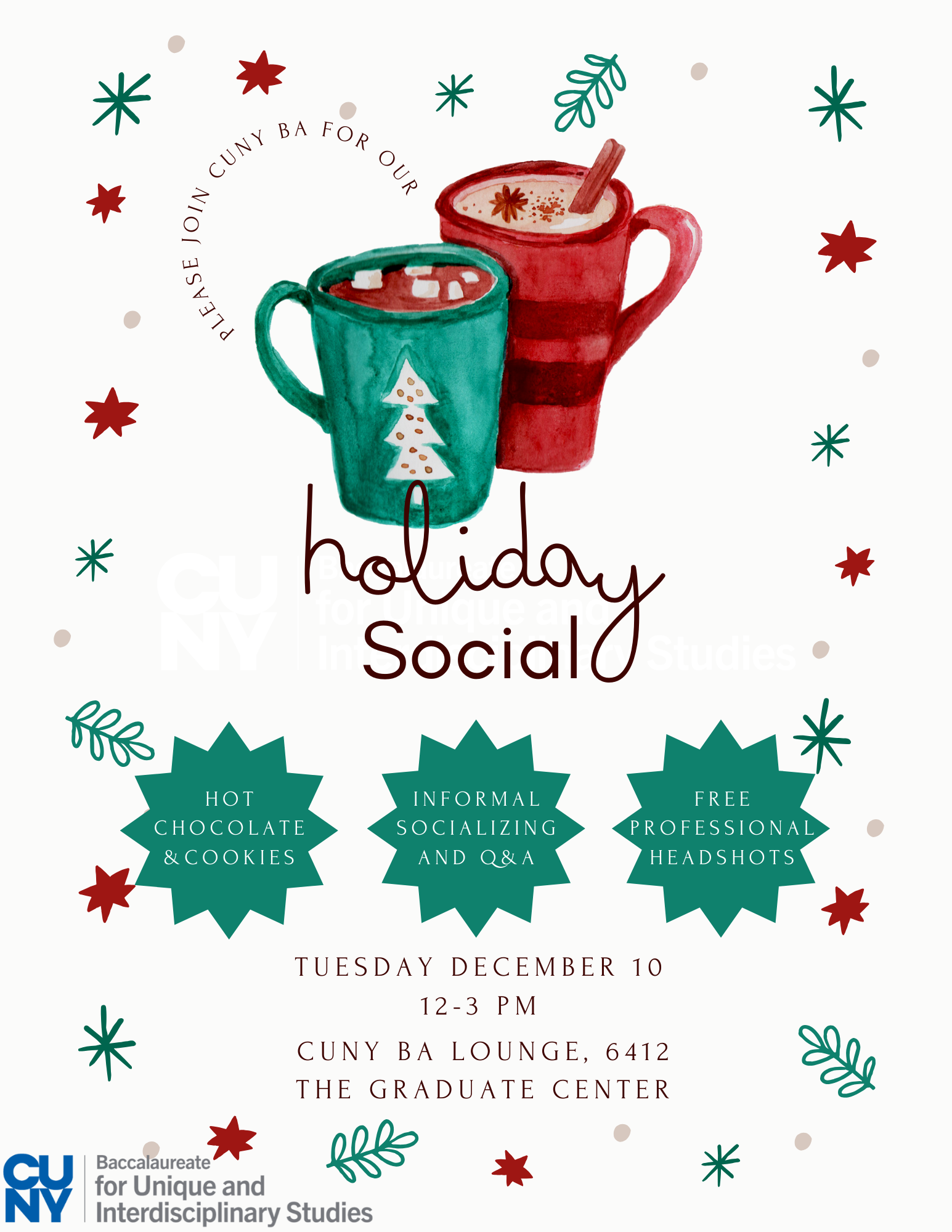 event flyer with two coffee mugs