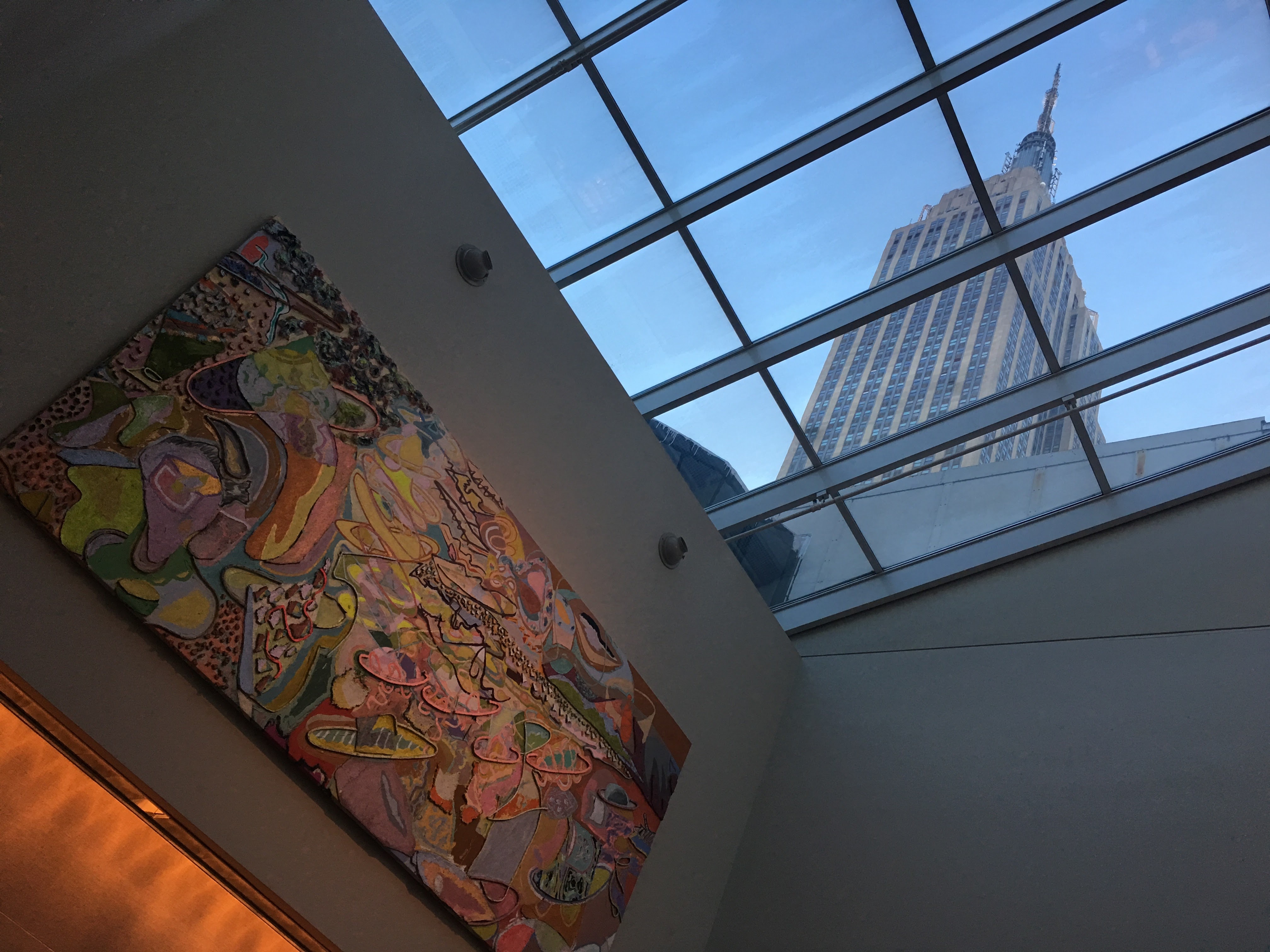 Photograph of the Empire State Building taken from the perspective of the Skylight Room.