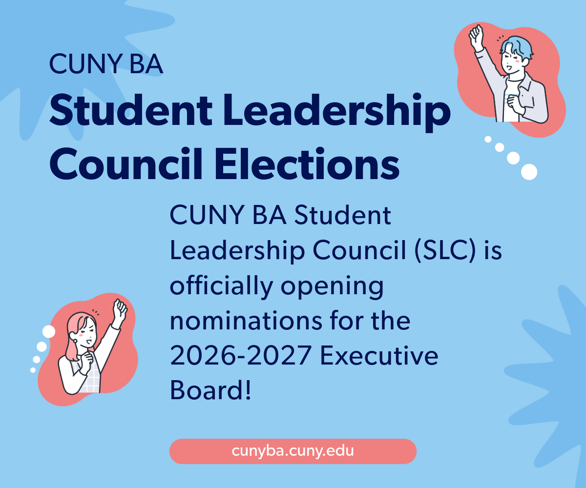cuny ba student leadership council slc elections flyer