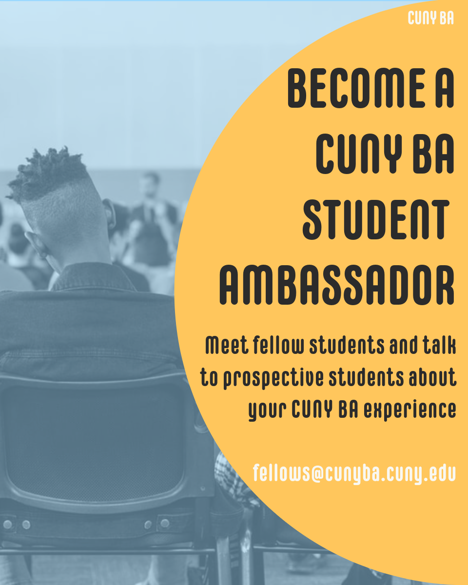 cuny ba student ambassador flyer in yellow